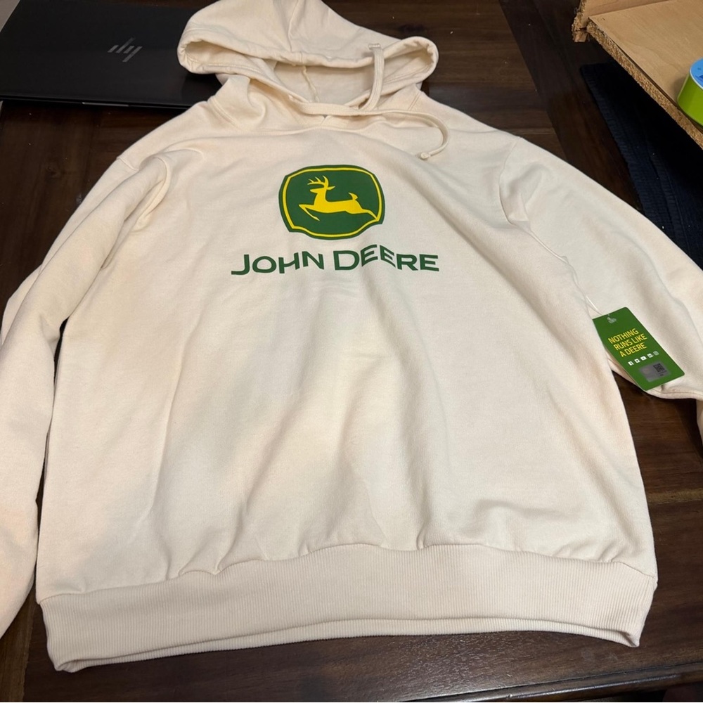 John Deere Beige Hoodie for Men